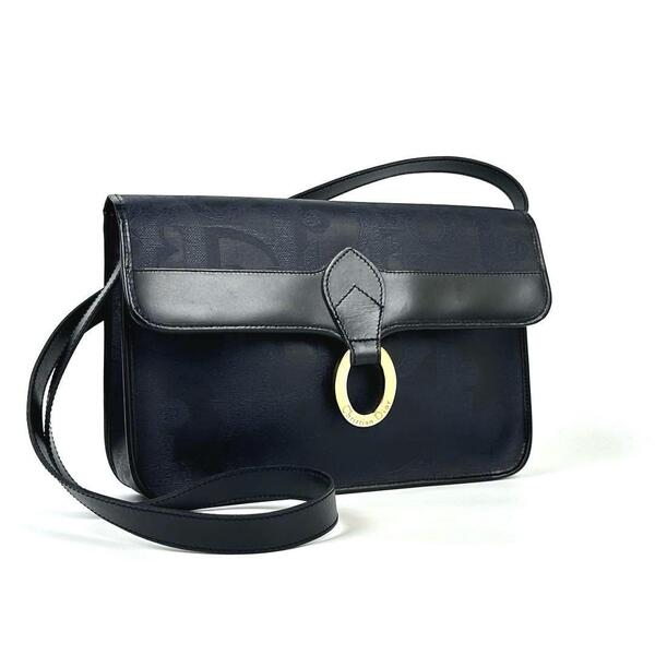 美品■Christian Dior クリスチャンディオール ディオール ショルダーバッグ クロスボディ 肩掛け 斜め掛け 2WAY オーバル トロッター 革