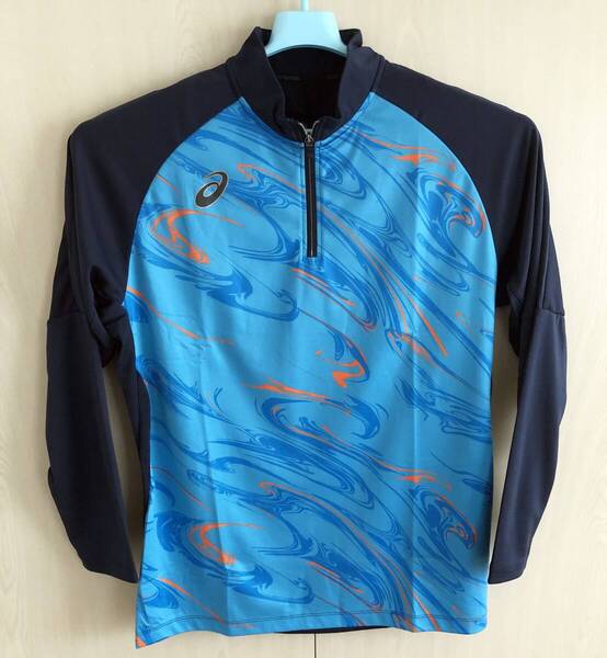 ★★新品!【大きいサイズ】asics(アシックス) ストレッチ ハーフジップジャケット (3XL) ミッドナイト/アイランドブルー★★