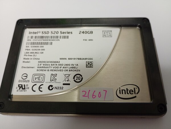 ■ SSD ■ 240GB (21607時間) Intel 520 Series 正常判定 送料無料