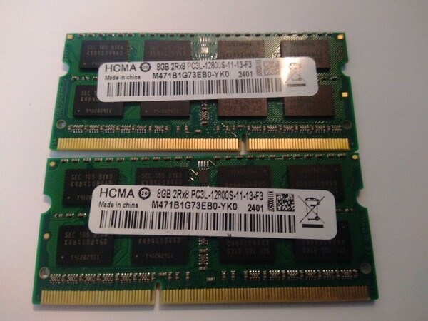 HCMA 【低電圧】 合計16GB(8GB×2枚) PC3L-12800S Samsung チップ 揃い 2401 _送料無料