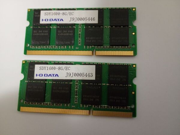 I-O DATA 【低電圧】 合計16GB(8GB×2枚) PC3L-12800S ほぼ揃い