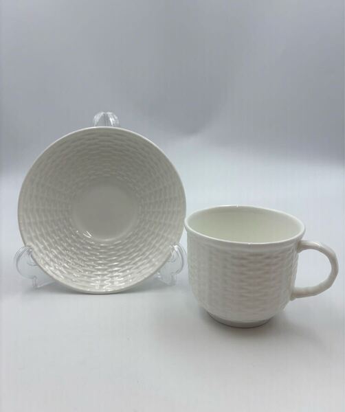 WEDGWOOD NANTUCKET ウェッジウッド ナンタケット バスケット 網目模様 白 カップ&ソーサー