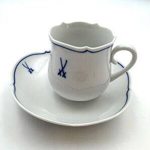 未使用保管品 Meissen マイセン ホワイトマイセン 双剣マーク コーヒーカップ&ソーサー