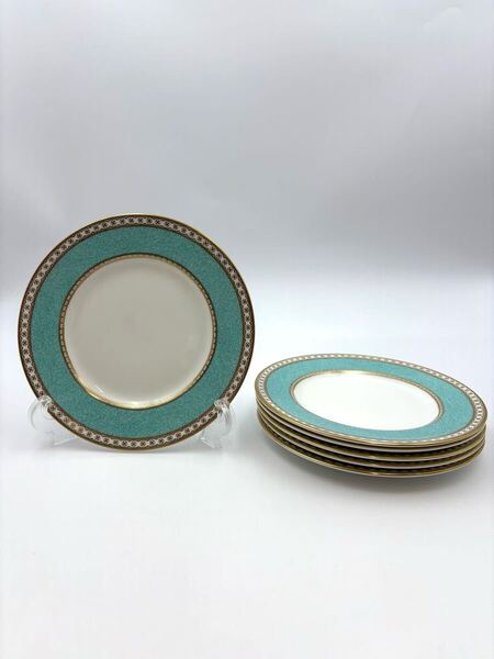 WEDGWOOD ウェッジウッド ユーランダー パウダー ターコイズ 17.5cm ケーキプレート プレート 6枚セット