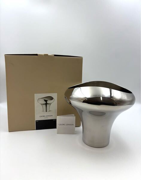 GEORG JENSEN MARIA VASE ジョージ ジェンセン ステンレス フラワーベース 花瓶 箱付