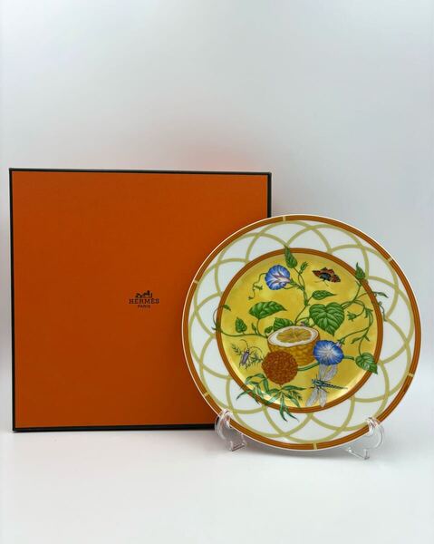 HERMES エルメス ボタニカルバタフライ 22.5cm プレート デザートプレート 箱付