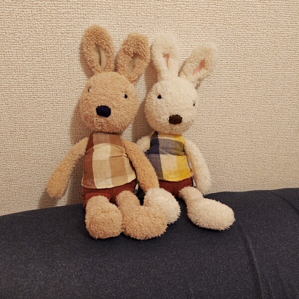 ルシュクル ル・シュクル leSucre ぬいぐるみ 小 茶色 ベージュ 白 うさぎ もこもこ