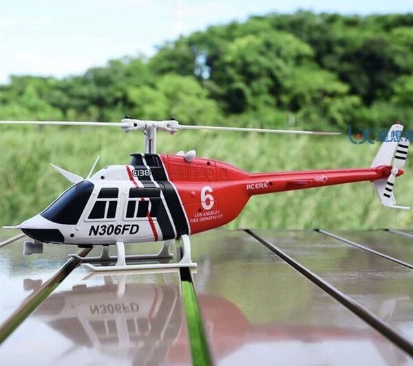 赤 リポ3本 上級オプティカル搭載仕様 ラジコン ヘリ RC ERA C138 Bell 206 6CH 1/33 ヘリコプター RTF フライバーレス モード1/2 高度維持