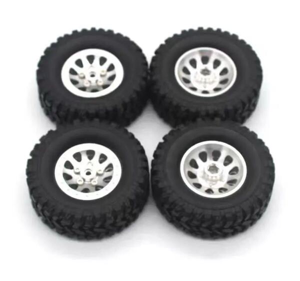 66mm 金属ビードロック アルミホイール タイヤ付き柔らか ラジコン 1/12 1/16 クローラーRC WPL C54 c34 mn99s MN78 C74 JA11ジムニー