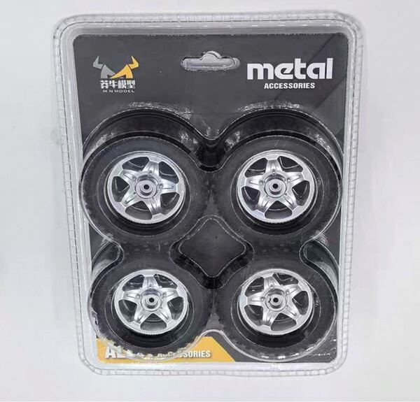 ビードロックホイール・タイヤ 4本セット 71x26mm シルバー金属 ラジコン クローラー RC WPL C54 c34 mn99s MN78 MN82 MN128 C74 ジムニー