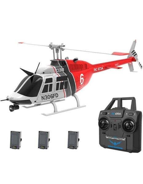 リポ3本 最上級オプティカル ラジコン ヘリ RC ERA C138 Bell 206 6CH 1/33 ヘリコプター RTF フライバーレス モード1/2切替 XK K110 120