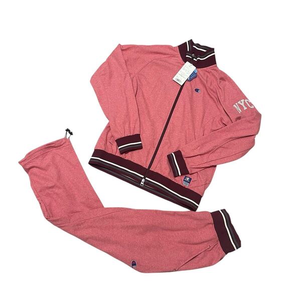 Champion champion チャンピオン ジャージ セットアップ 上下 ジャケット ボトムス ダブルジップ ミックスレッド Mサイズ