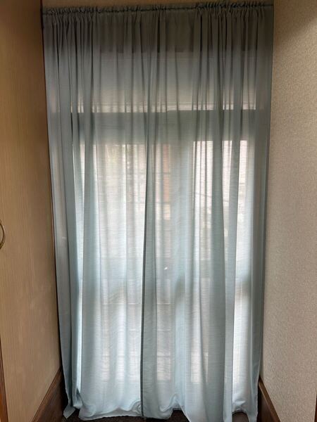 【美品】高級感淡いブルーグリーンカーテン 2枚セット 150×250cm 北欧風 ニトリおしゃれカーテンセット北欧風 遮熱・目隠し