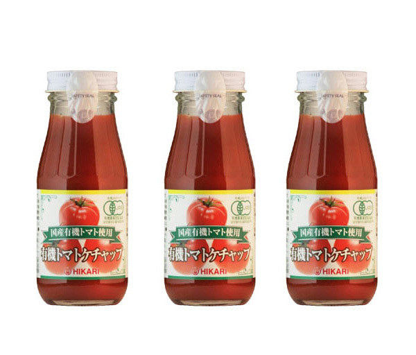 国産有機トマト使用 有機トマトケチャップ 600g(200gX3本)★無添加・無化学調味料★オーガニック★貴重な国産の有機トマトを100%使用♪