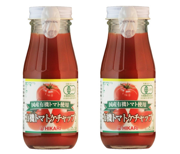 国産有機トマト使用 有機トマトケチャップ 400g(200gX2本)★オーガニック★無添加・無着色・無化学調味料★貴重な国産の有機トマトを100%