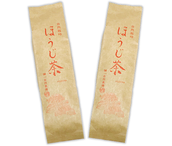 自然栽培 ほうじ茶 200g(100gX2袋)無肥料・無農薬★無添加・無着色★大和高原で麗しく大きく育った茶葉を薪の火で炒り上げ仕上げました♪