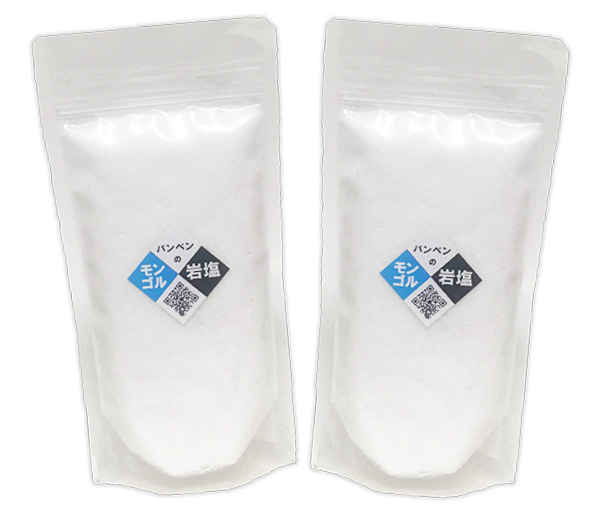 モンゴル岩塩~粉末タイプ~ 500g(250gX2袋)★汚染とは無縁の太古の自然塩★悠久の時間をかけて生成された塩の結晶★雑味がなくすっきり