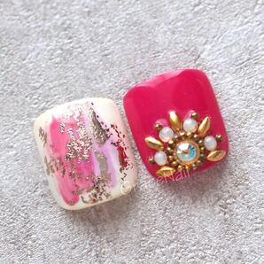No.75 現品販売!フットネイルチップ ピンク/ニュアンス/ビジュー