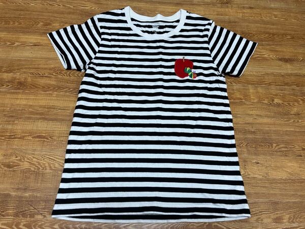 グラニフ 半袖Tシャツ サイズSS 160センチ トップス レディース メンズ ユニセックス ジュニアにも ボーダー はらぺこあおむし 刺繍
