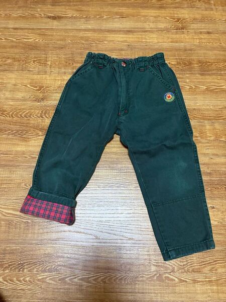 ミキハウス パンツ 80 90 100 ボトムス キッズ 男の子男子 子供服 長ズボン レトロ ワッペン