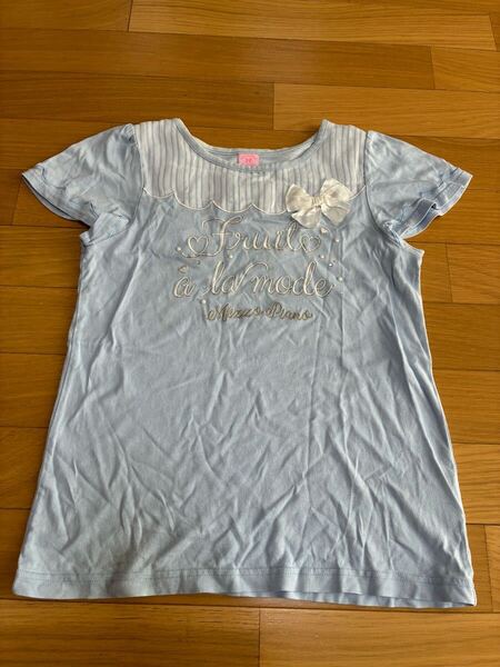 メゾピアノ 半袖Tシャツ 150センチ サイズM トップス 半袖カットソー キッズジュニア 女の子女子 子供服 水色