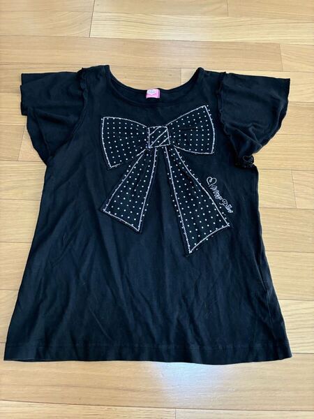 メゾピアノ 半袖Tシャツ 160センチ サイズL トップス キッズジュニア 女の子女子 子供服 リボン 半袖カットソー