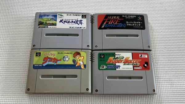 25-SFC-157-T 動作品 スーパーファミコン ワールドサッカー ペブルビーチの波濤 ファイヤープロレスリング スーパーサッカー