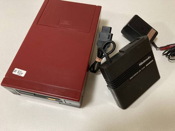25-0527 メンテ動作品 貴重なバックアップディスク作成可能本体 ファミコン ディスクシステム 本体セット