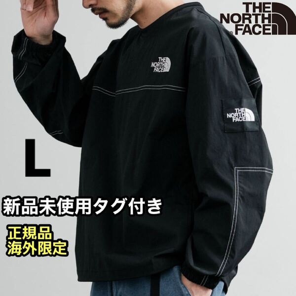THE NORTH FACE (ザ・ノースフェイス) バイカラー クルーネックトップス ジャンパー アウター ブラック 黒 L 海外限定 正規品