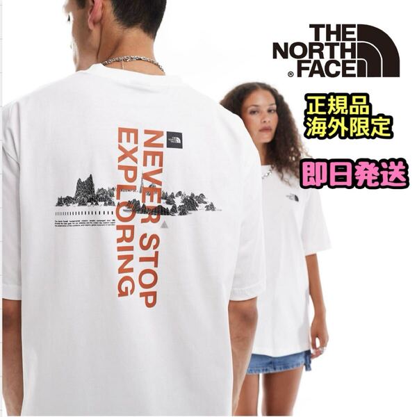 海外限定 THE NORTH FACE ノースフェイス Tシャツ 半袖 ホワイト 白 メンズ マウンテン 綿100 M