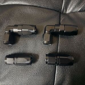 4個セット AN6 オイルクーラー ホースエンド フィッティング 0° 90° 継手 #6 検 アールズ アクティブ PLOT Setrab アルミ ブラック