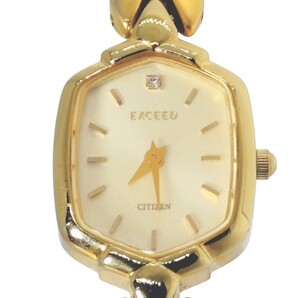 【電池交換済】CITIZEN シチズン EXCEED エクシード 5420-H17150 ゴールド クォーツ レディース 腕時計 中古動作品 本体のみ 腕周り15cm