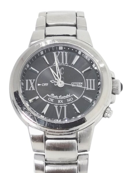 CITIZEN シチズン XC クロスシー 電波ソーラー ブラック文字盤 H335-T012302 レディース腕時計 中古動作品 本体のみ 腕周り15cm