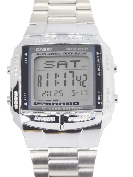 CASIO カシオ DATA BANK データバンク DB-360 チープカシオ クォーツ 腕時計 デジタル文字盤 シルバー 中古動作品 箱あり 説明書あり