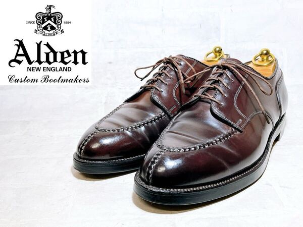 アメリカ製【美品】Alden オールデン 最高級 コードバン Uチップ ビジネスシューズ 茶 US7.5(約25.5cm)メンズ USA製