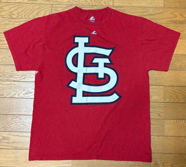 MLB ST.LOUIS CARDINALS MEN’S SHORT SLEEVE T-SHIRTS (Majestic) size-L(着丈69身幅55) 中古(美品) 送料無料 NCNR