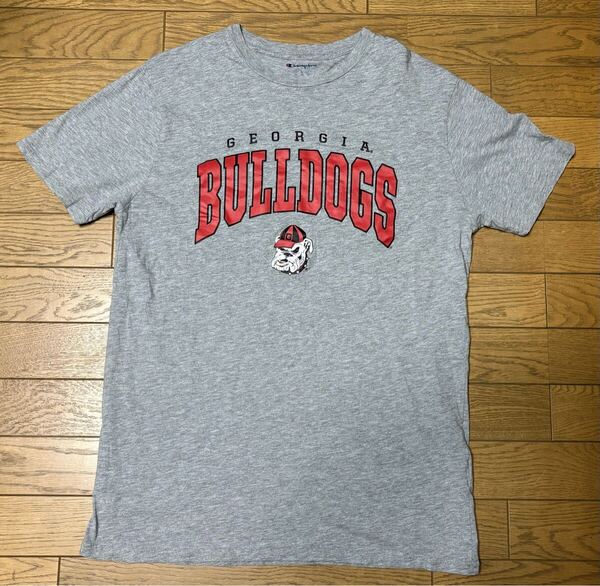 NCAA UNIVERSITY OF GEORGIA BULLDOGS MEN’S SHORT SLEEVE T-SHIRTS (Champion) size-L(着72身幅53) 中古(美品) 送料無料 NCNR