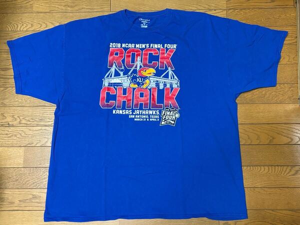 NCAA KANSs JAYHAWKS MEN’S SHORT SLEEVE T-SHIRTS (Champion) size-3XL(着丈79身幅69) 中古(美品) 送料無料 NCNR