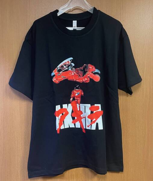 アキラ バイク ロゴプリント Lサイズ 爆発プリント AKIRA 大友克洋 アニメTシャツ 黒 半袖 Tシャツ Tee 映画T 古着 爆心地
