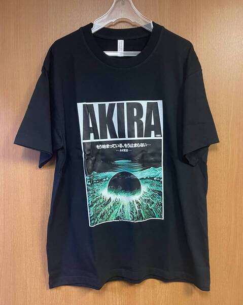 Lサイズ 爆発プリント AKIRA 大友克洋アキラ アニメTシャツ 黒 半袖 Tシャツ Tee 映画T 古着 爆心地