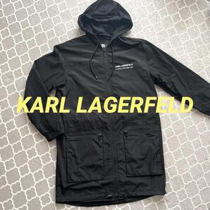 美品!KARL LAGERFELD ナイロンジャケット 黒 ロゴ サイズ46