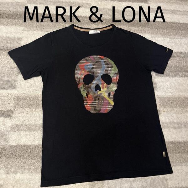 【ほぼ未使用】MARK&LONA スカル Tシャツ ラインストーン 黒 XL