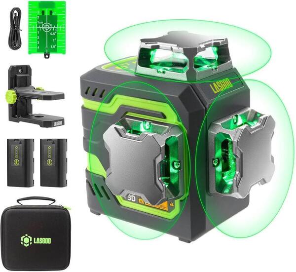 レーザー墨出し器 レーザー レベル 3D グリーン セルフレベリング 301