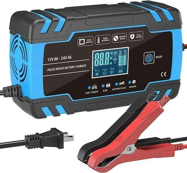 バッテリー充電器 修復充電機 パルス充電 12V/24V用 チャージャー 203