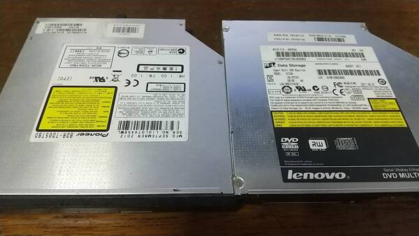 中古美品 動作品 Lenovo製 ThinkPad T510/T520用 Pioneer製、BDR-TD5TBD、内蔵用、BDドライブ (オマケ 純正 DVDスーパーマルチドライブ)