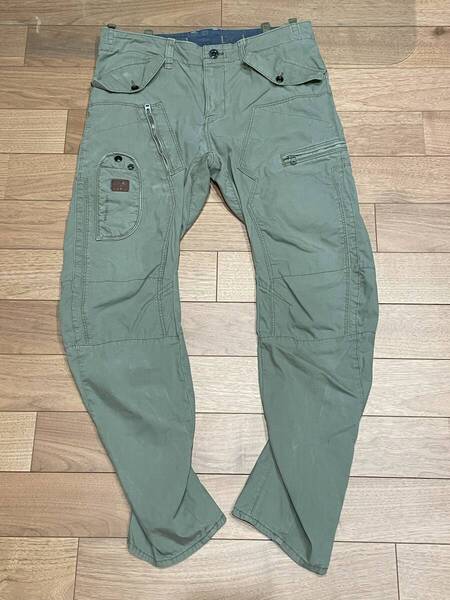 【送料無料】 G-STAR RAW AERO Powel 3D Loose Tapered カーゴパンツ W34xL32 グリーン