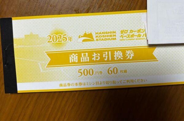 阪神甲子園球場 商品お引換券 ¥500×60枚