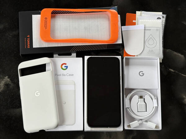 ★超美品★ SIMフリー Google Pixel 8a 128GB ホワイト【箱・付属品完備+純正ケース付き】バッテリー良好 ~送料無料~