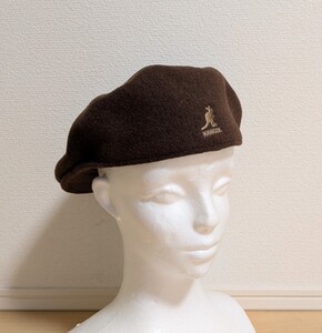 S 美品 KANGOL WOOL 504 ハンチングキャップ カンゴール ハンチング キャップ ウール 0258BC ブラウン 茶
