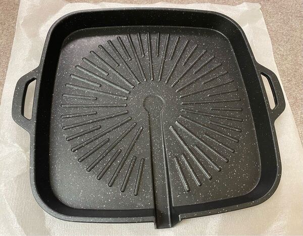 送料無料 美品 焼肉プレート BBQ ホットプレート 鉄板 焼肉グリル グリルプレート サムギョプサル 正方形 韓国製 直火用